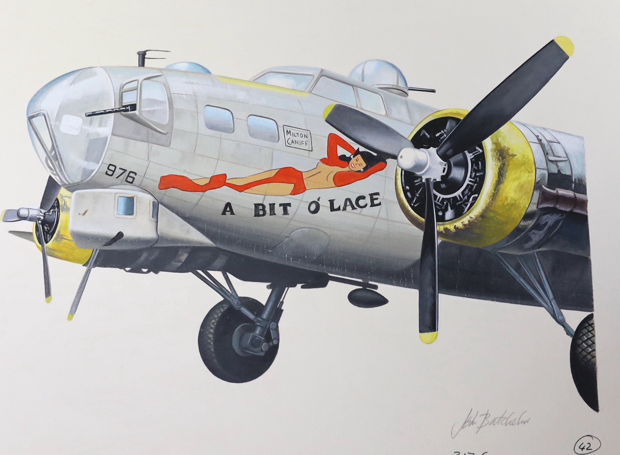 John Henry Batchelor MBE (1936-2019), Studies of military aircraft, gouache, watercolour and pencil (8), largest 25 x 53cm, unframed, Please note this lot attracts an additional import tax of 5% on the hammer price